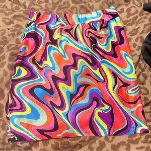 Abstract pencil mini skirt